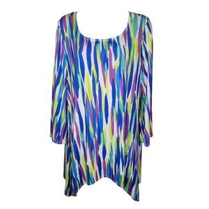 Slinky Brand Nwot Sharkbite hem knit tunic top size Medium
